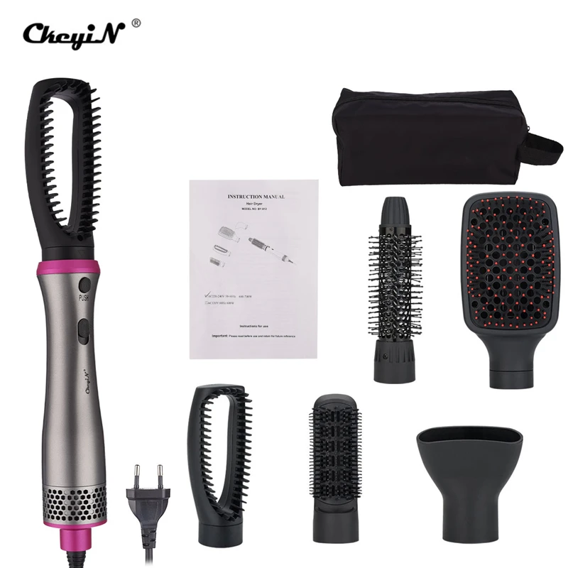 Conjunto de Escova de ar 5 em 1 Profissional Alisador Cabelo Curler Secador Escova Multifuncional Rápido Hester Estilo Onda Reta 17 multifuncional rápido hester estilo cabelo onda reta