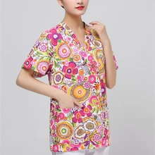 Новая модная Больничная одежда мужской и женский костюм медика топ с v-образным вырезом с принтом цвета домашних животных, доктора, верхняя форма, топ-Ruyi Liu