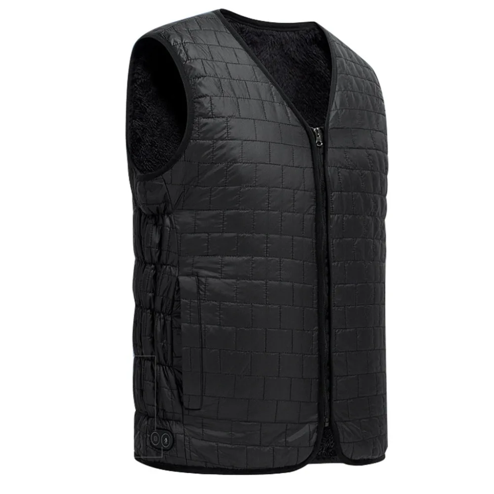 USB thermoelectric heating jacket heating vest winter warm outdoor plus fleece vest male outdoor washable heating vest 30D4 (2)
