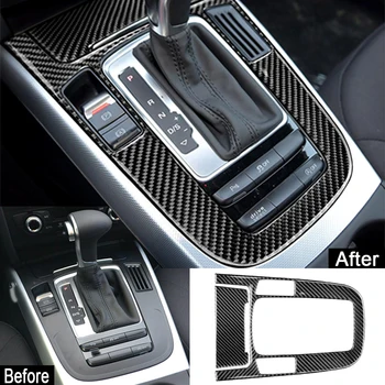 

Car-Styling Real Carbon Fiber Car Center Control Gear Shift Panel Decoration Trim Cover Sticker For Audi A4L A5 Q5 Accessories