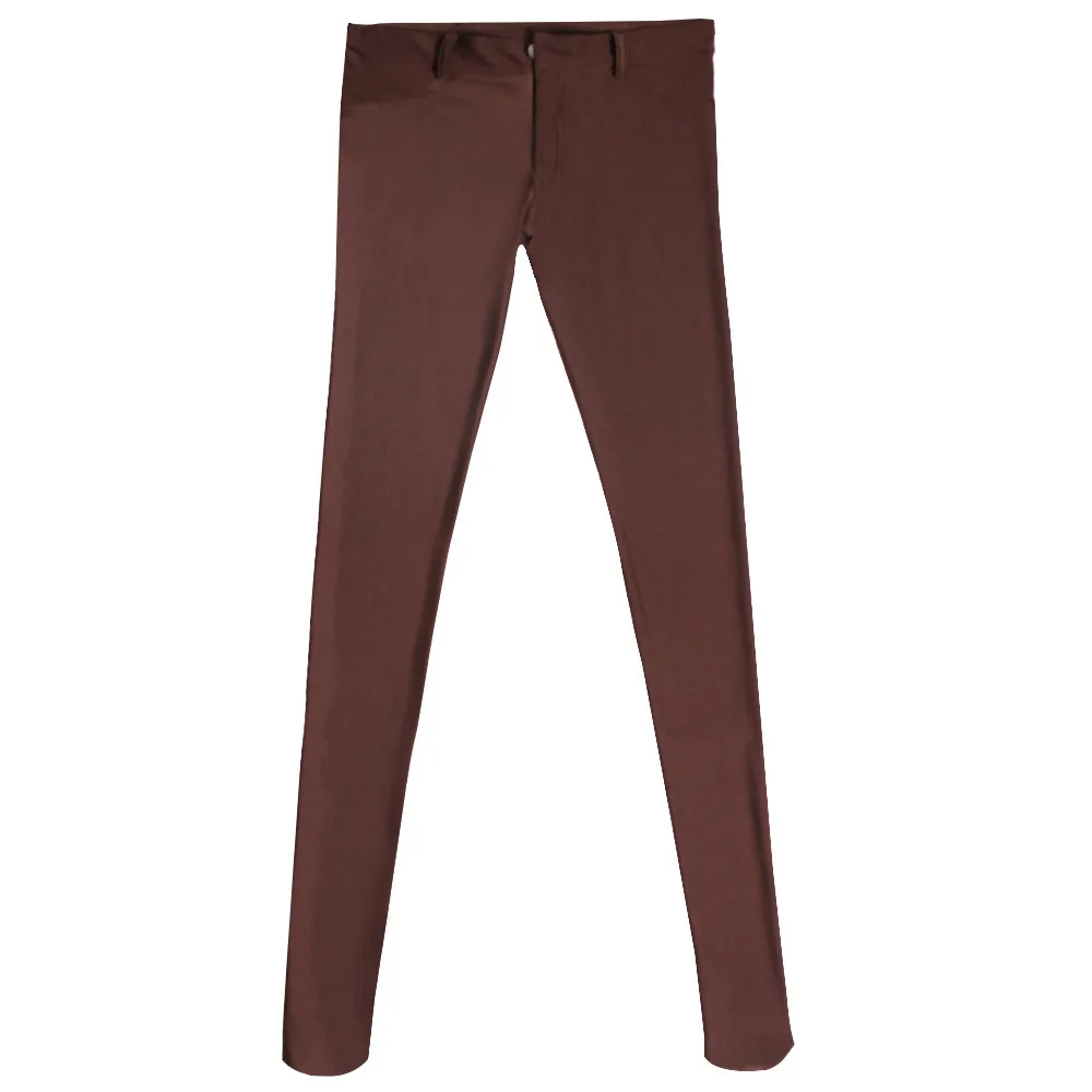 Men Sexy Pants with Socks Leggings Spandex Barber Trousers Slim Tight Stretchy High Elastic Nightclub