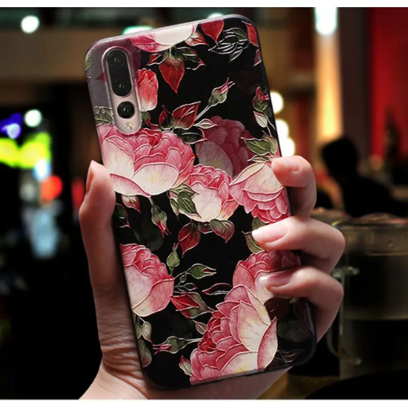 Floral Embossed Silicone 3D Phone Case