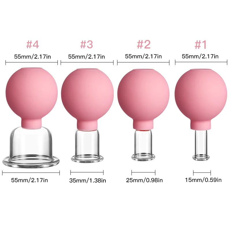 Face Massage Rubber Vacuum Cupping Cups Facial Massager Skin Lifting Anti-Wrinkle Cupping Therapy Medical Massage Tools Vacuum Cupping Sets