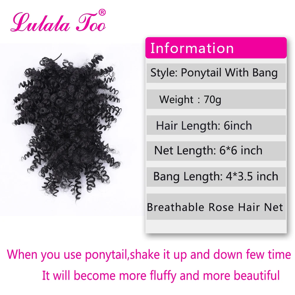 Extensões de Cabelo Clip na Frente Hairpieces para Mulher Polegada Kinky Encaracolado Franja Cordão Sintético Falso Frange 8 2 Apliques e perucas