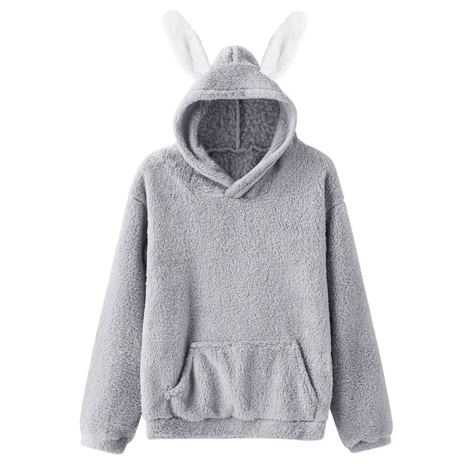 Fashion Hoodies Women's Winter Warm Oversized Sweatshirt with Bunny Ears Casual  Long Sleeve Tops Pullover Sweatshirts 2