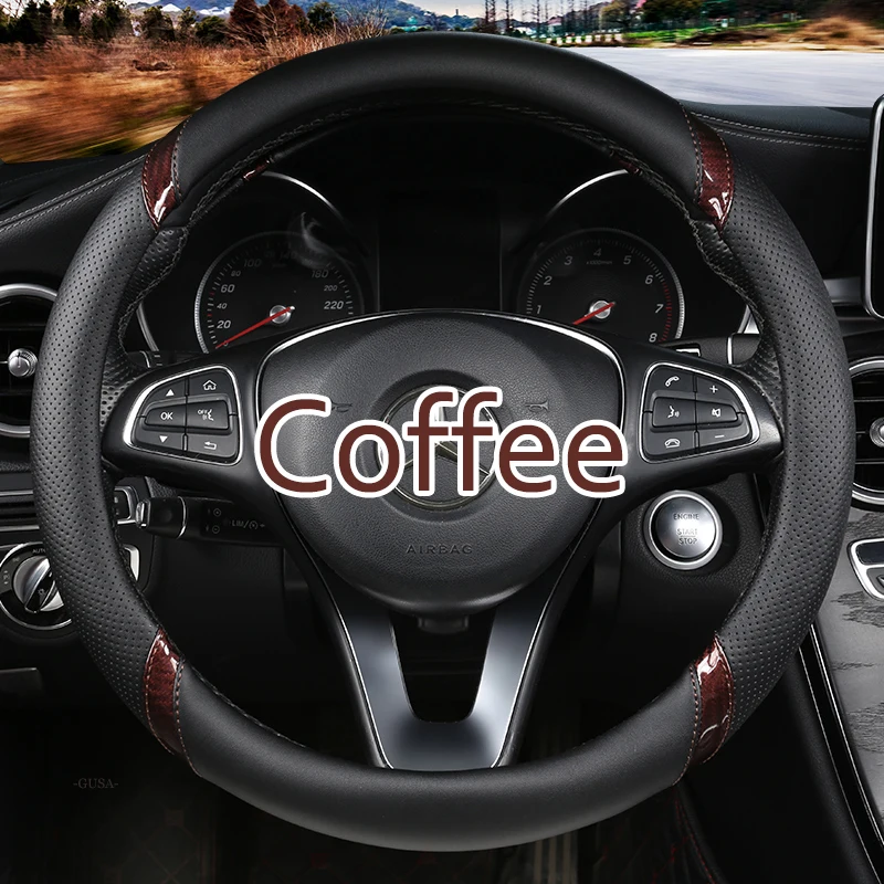 Black Artificial Leather Car Steering Wheel Cover for 2004 2011 Hyundai