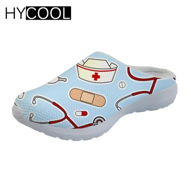 HYCOOL; узор с изображением сиделки; женские спортивные сандалии; обувь; коллекция года; уличные спортивные шлепанцы; удобные сетчатые кроссовки на плоской подошве