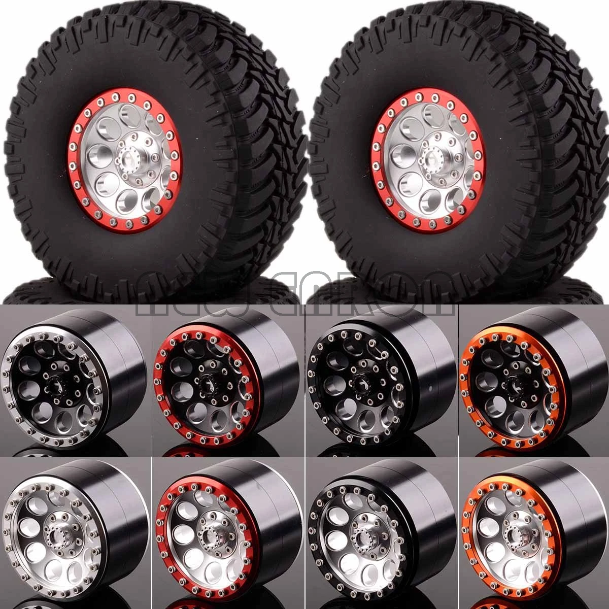 

NEW ENRON 4P RC 2.2" Beadlock Wheels & 128MM Tires FOR RC 1/10 Climbing Rock Crawler AXIAL Traxxas Tamiya HPI 90056 90053 90045