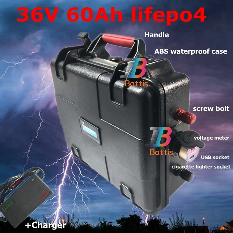 60AH 36v lifepo4 батарея+ 43,8 V 5A Зарядное устройство 2USB порты светодиодный 36V литиевая батарея для 2300 Вт 2000 экскурсионный Электромобиль Электрический Автомобиль RV EV
