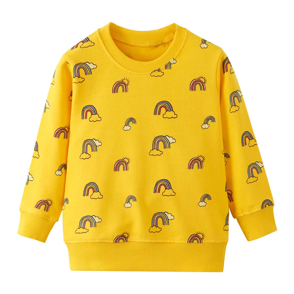 Little maven 2-7Years Autumn Rainbow Lace Print Toddler Kids Baby Girl Sweatshirt Children's Clothing For Girl's Sweater |