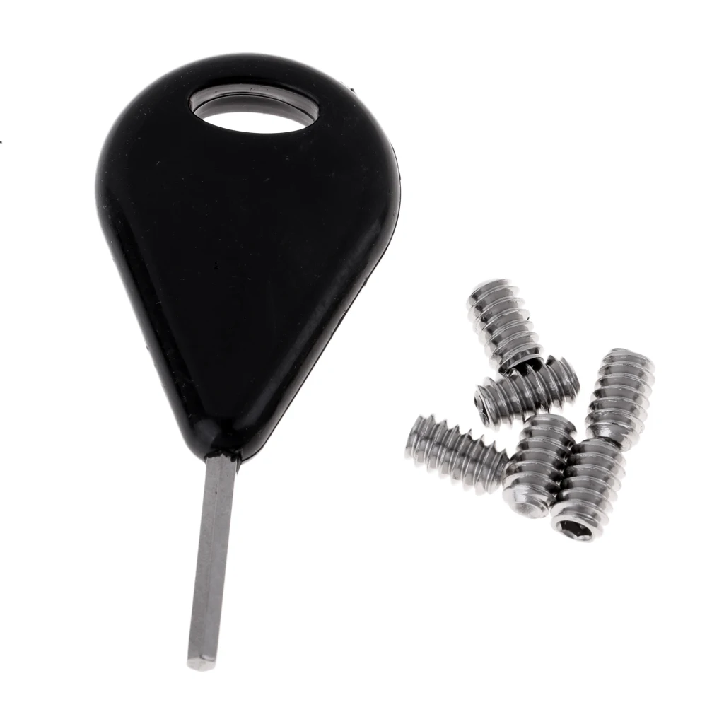  Surfboard Fin Key Replacement Accessory w/6pcs Grub Screws & Leash Plug