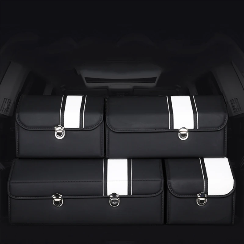 Heavy Car Trunk Storage Box PP Board Waterproof Foldable Car Storage Bag Leather Finishing Box Organizer Trunk Stowing Tidying