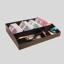 8 сеток, увеличивающая рост, черный пластиковый ящик для хранения монет, банкнот, лоток для денег, органайзер с 4 съемными зажимами