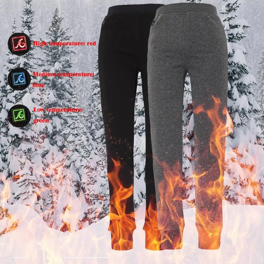 Мужские повседневные Смарт USB Отопление плюс вельветовое термобелье брюки pantalones