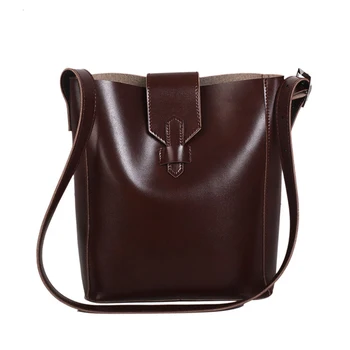 

Fashion Cross Body Bucket Food Women Bag Phone Holder Large Capacity Ladies Wallet Solid Vintage Single Shoulder