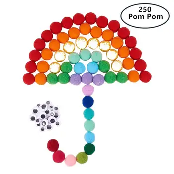 

1 Set DIY Doll Craft Polyester Pom Pom Ball Plastic Wiggle Googly Eyes Button