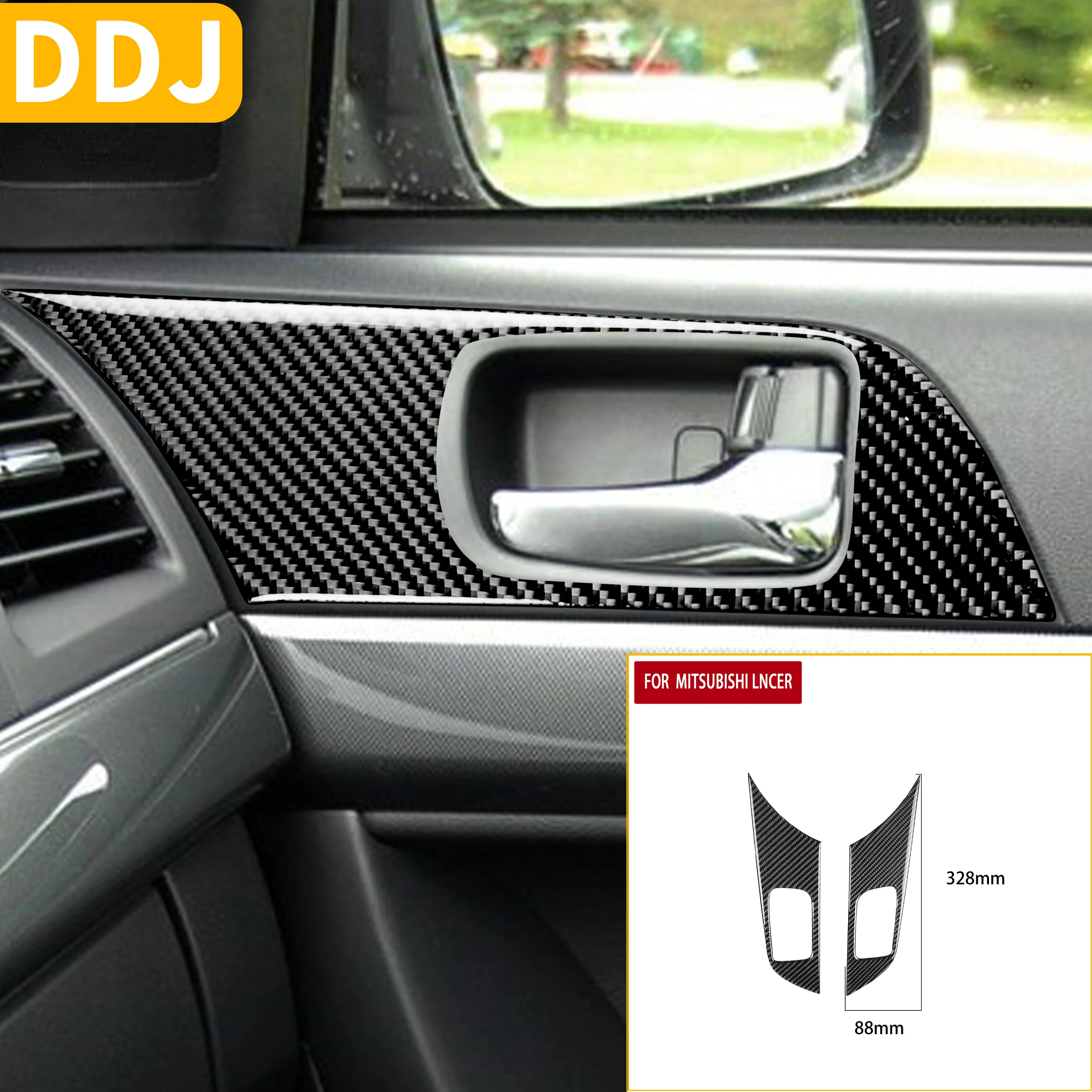Coprimaniglie Esterne In Fibra Di Carbonio Per Mitsubishi Lancer Evolution X EVO 2008-2017 – Antigraffio E Decorativo, Set Da 4 Porte