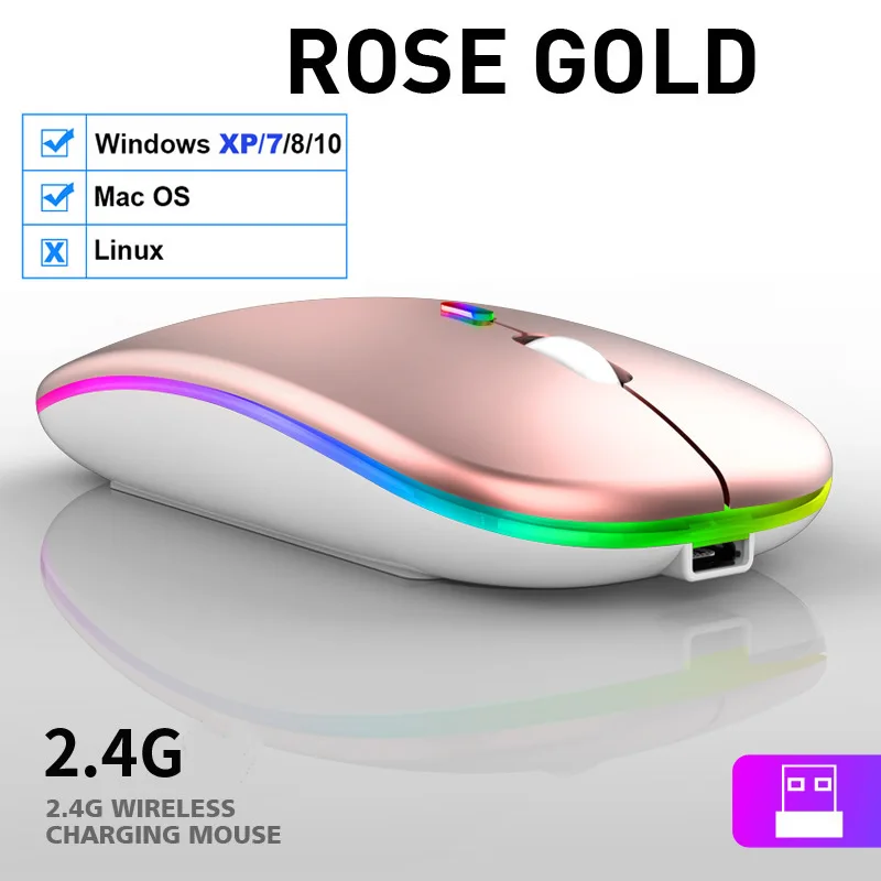 RGB 2.4G Wireless Mouse Bluetooth Mouse Gamer Rechargeable Computer Mouse Wireless USB Ergonomic Mause Silent Mice For Laptop PC 