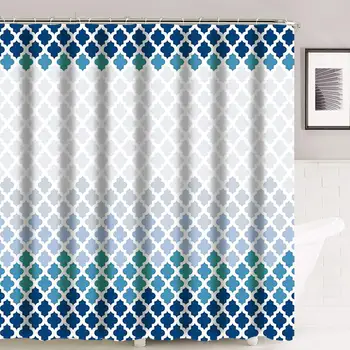 

Shower Curtains Waterproof Geometric Moroccan Trellis Print Bathroom Curtains, 70 x 72 inch
