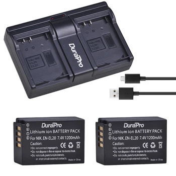 

2 x 1200mAH EN-EL20 EN EL20 Rechargeable Li-Ion Battery + USB Dual Charger For Nikon COOLPIX A/AW1/J1/J2/J3/S1/P1000 Camera