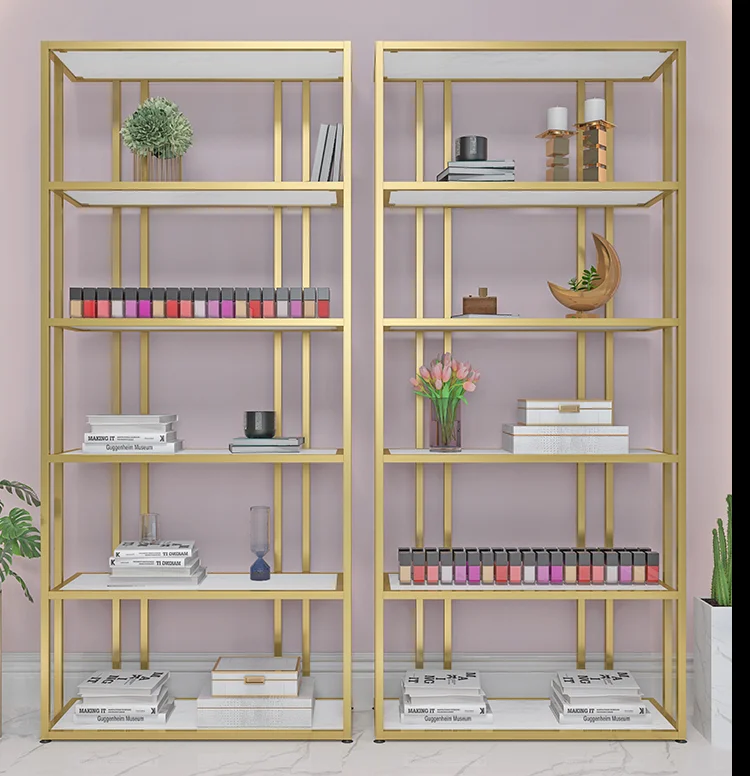 

Living room iron art shelf partition decoration creative simple bookshelf bedroom floor multi-layer display shelf