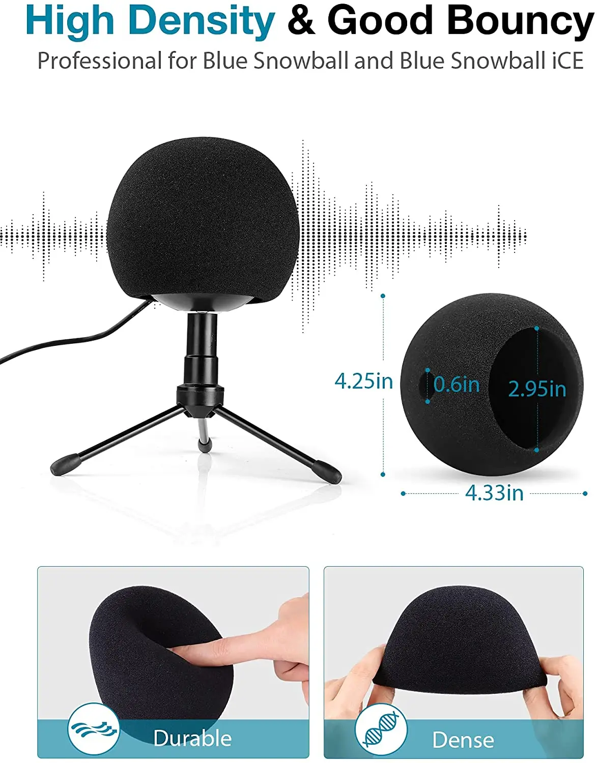 Microfone Ajustável Suporte para Bola de Neve Azul e Bola de Neve Azul Gelo Suspensão Boom Scissor Braço Suporte com Microfone Windscre - Image 6