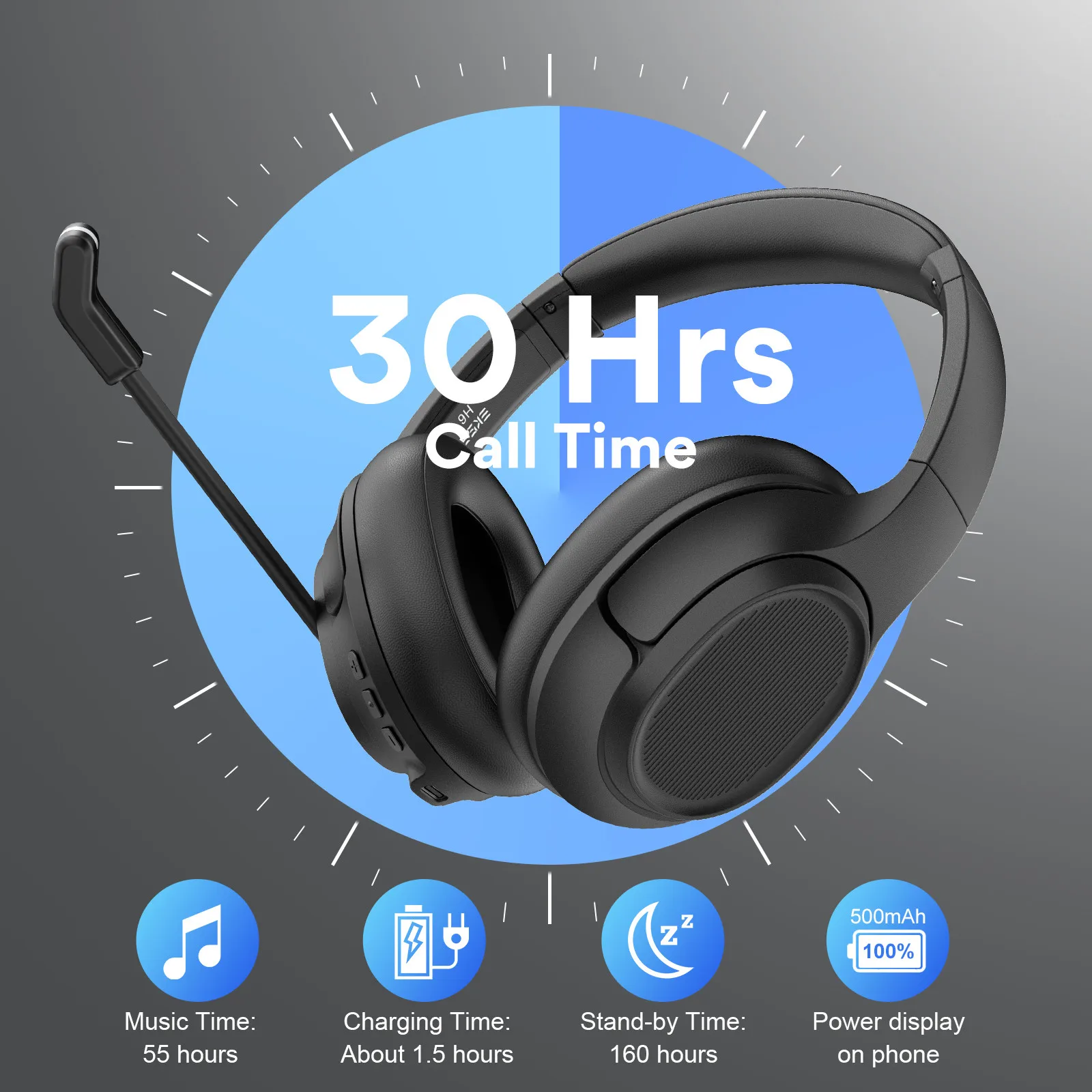 Eksa-Bluetooth 5.0ワイヤレスヘッドセット,USBドングル付き