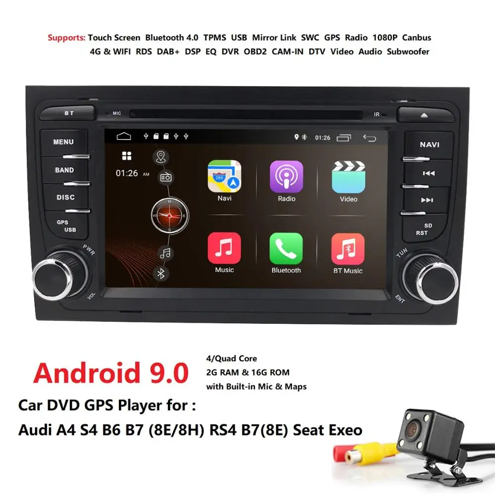 Clearance Hizpo Android 9.0 Double Din Car DVD GPS Player For Audi A4 S4 B7 Canbus Radio GPS Bluetooth 1080P 4G USB Host Ipod Map TPMS DVR 2 Clearance Hizpo Android 9.0 Double Din Car DVD GPS Player For Audi A4 S4 B7 Canbus Radio GPS Bluetooth 1080P 4G USB Host Ipod Map TPMS DVR 2