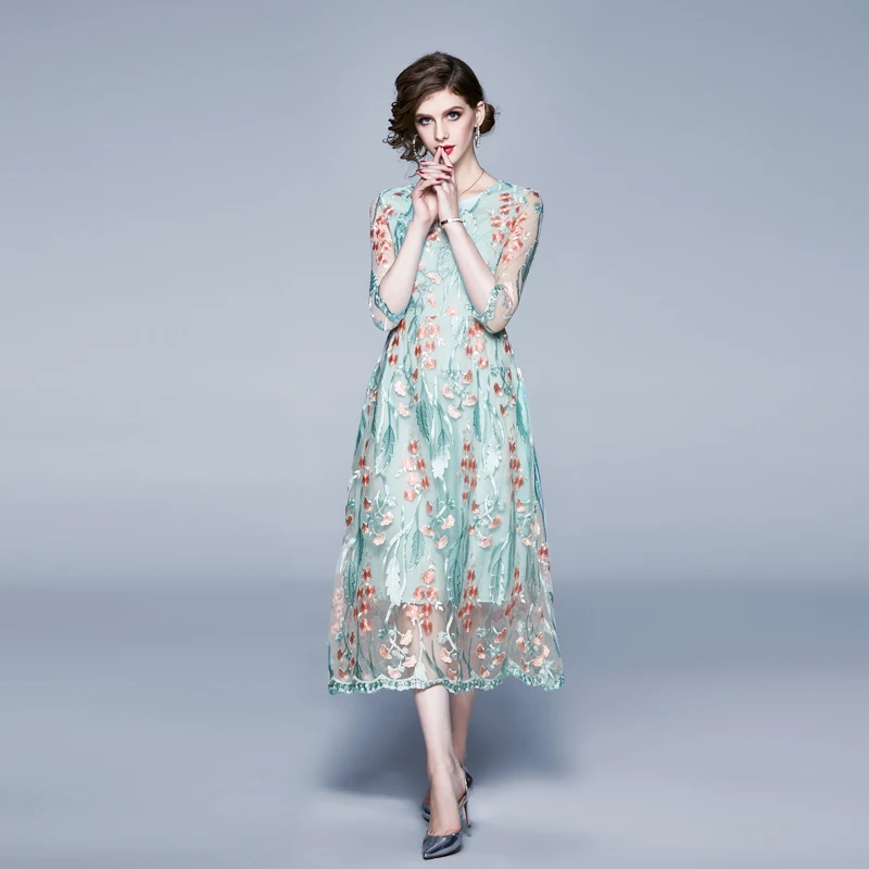 Dress with embroidered overlay Clearance