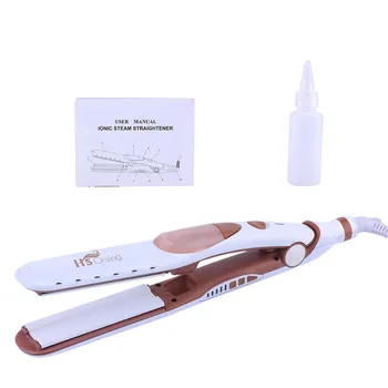 

2 In 1 Ceramic Steam Spray Flat Iron Curler LED Display Hair Straightener Brush Temperature Control Curling Iron Hair Styling