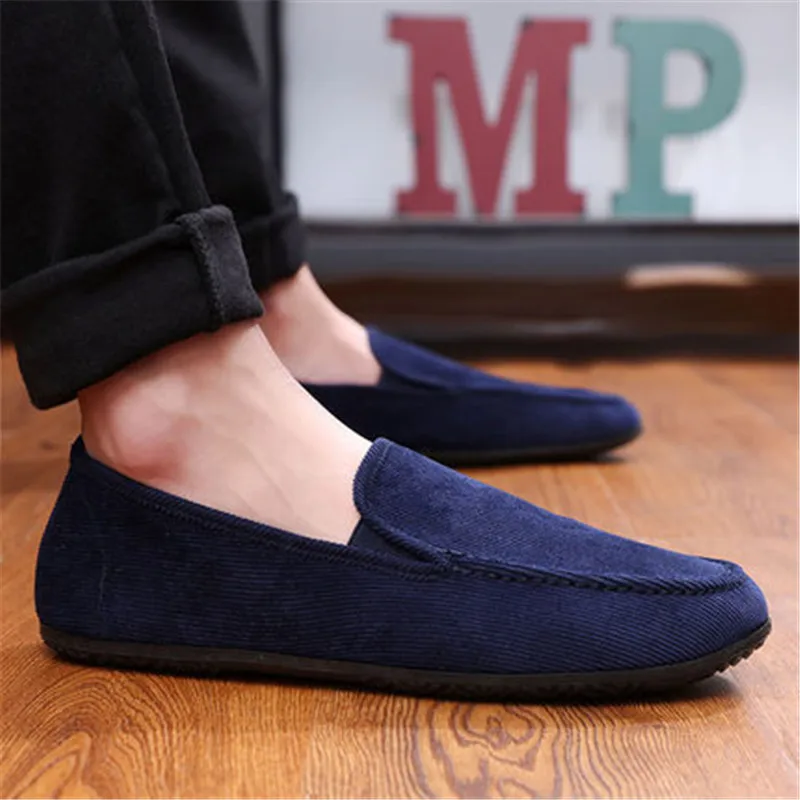 Casual Flats Mens Vulcanize Shoes Patchwork Mens Shoes Light New Fashion Canvas Male Casual Man Slip-On Spring Autumn Sneakers - Цвет: -8819-navy