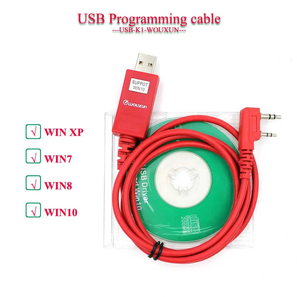 Оригинальный иди и болтай Walkie Talkie WOUXUN KG UVD1P UV6D UV8D UV899 UV9D плюс USB Кабель для