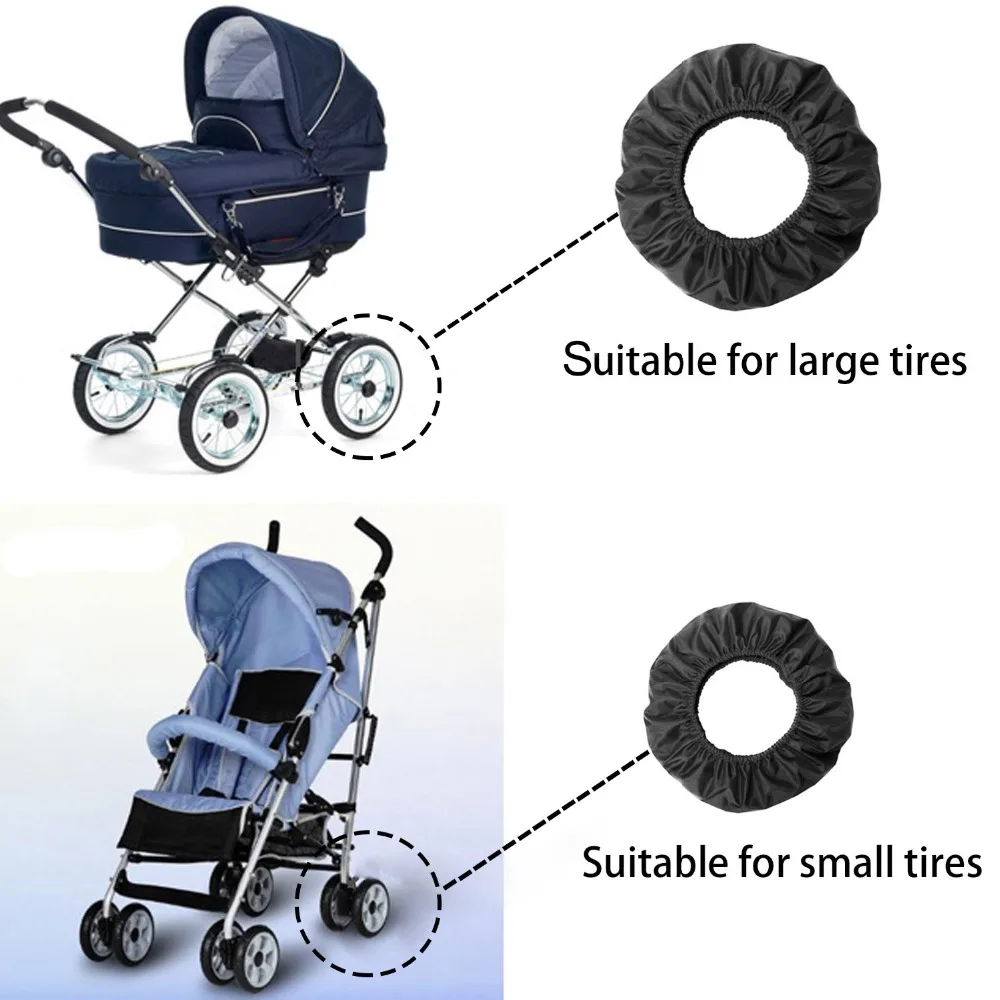 4 шт. черная детская коляска, чехлы на колеса, анти-грязные, пыленепроницаемые, ткань Оксфорд, коляска, детская коляска, защитная крышка на колеса