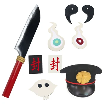 

Toilet Bound Jibaku Shounen Hanako-kun Costume Hat Comma Headwear Ghost Fire Chest Tattoo Sticker Hanako Kun for Halloween Toys