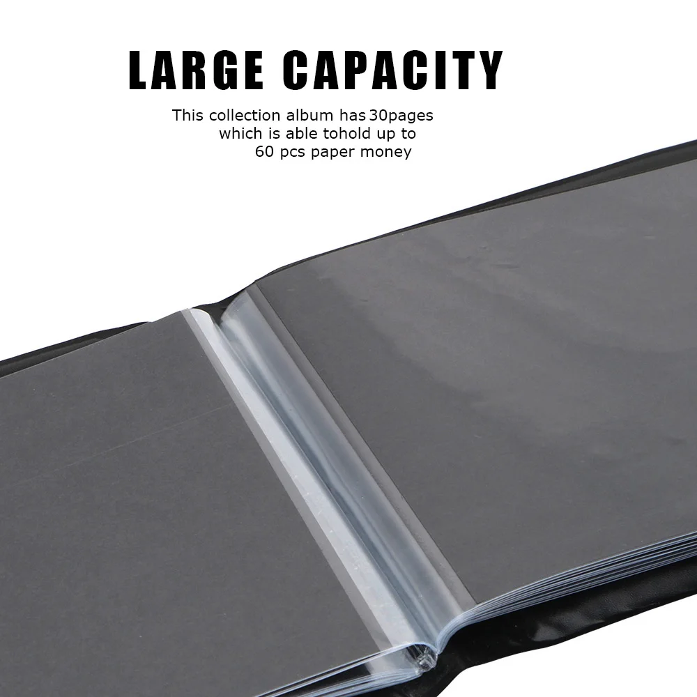 Money Collection Album 30 Pages Paper Collection Pockets Loose Leaf Sheet Banknote Protective Bag for Collector