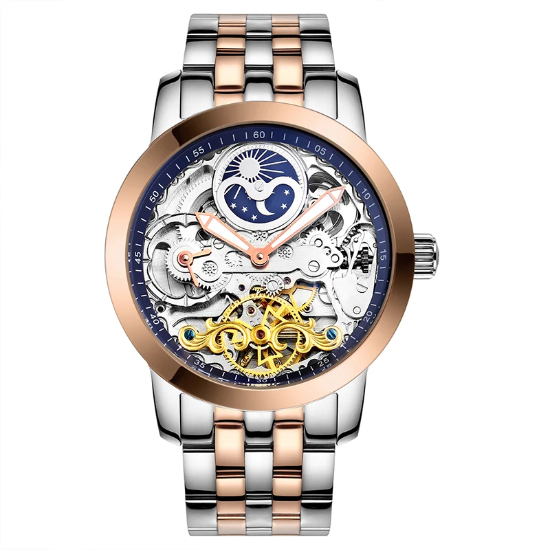 

AILANG 6812 Switzerland watches men luxury brand thin hollow automatic mechanical moon phase Tourbillon fashionable high quality