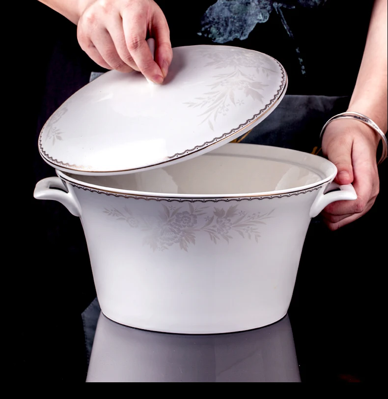 Jingdezhen Ceramic Dinnerware Set Kitchen Tableware Ceramic Plates and Dishes Bowls dish set 60pcs combination Tableware Ceramic