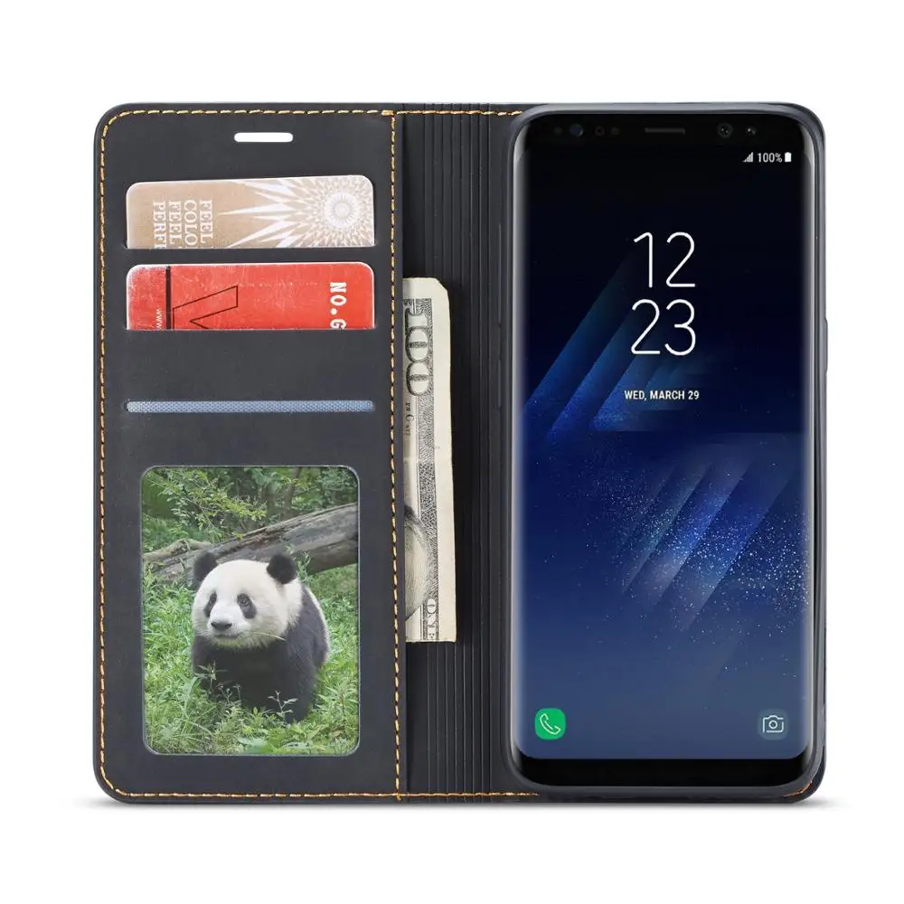 Роскошный деловой кожаный чехол для телефона Samsung Galaxy S9 с магнитной застежкой Plus