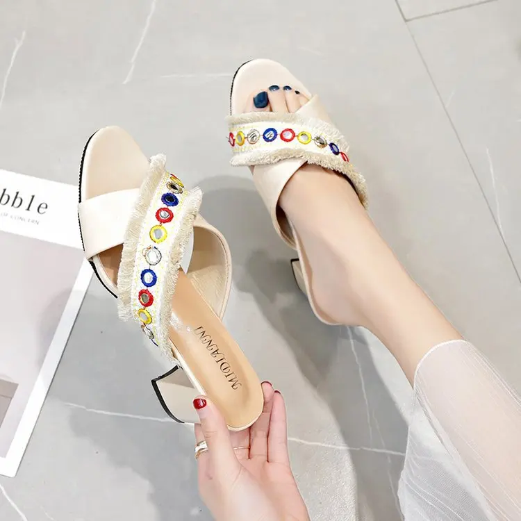 

Women Sandals 2020 Ladies Summer Slippers Shoes Women High Heels Sandals Fashion Rhinestone Summer Shoes Women Zapatos De Mujer