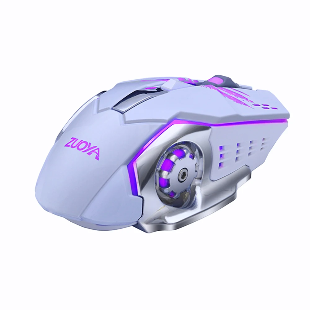 ZUOYA Мышь 2 4 ГГц Беспроводной светодиодный бесшумный заряжаемый USB игровой