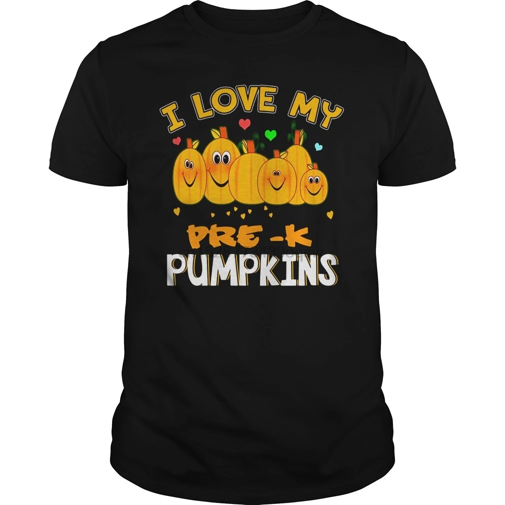 Мужская футболка с надписью I Love My Pre-K Pumpkins забавная для учителя на Хэллоуин