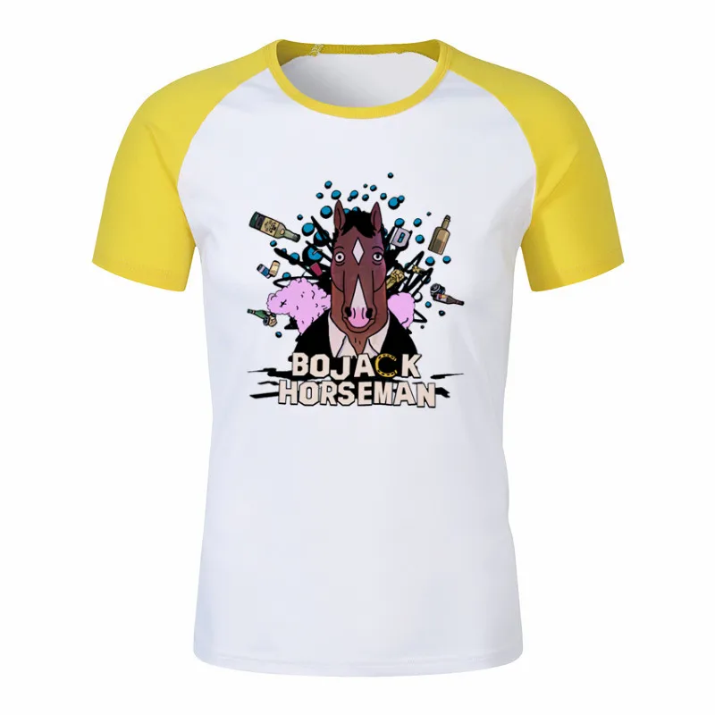 Famous Movie Bojack Horseman T Shirt for Men and Women Summer Fashion Male O Neck Print T-Shirts Streetwear Unisex Graphic Tees - Цвет: P1760A-yellow