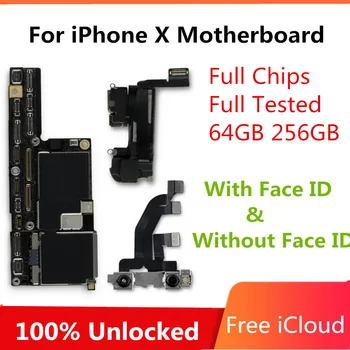 

Factory unlocked for iphone X motherboard With Full Chips Free icloud Mainboard For iPhone X Logic Board With / Without Face ID