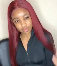 99J rojo peluca con malla Frontal pelucas de cabello humano de color Burdeos peruano peluca Frontal de encaje hueso recto peluca con malla Frontal s para mujer Remy