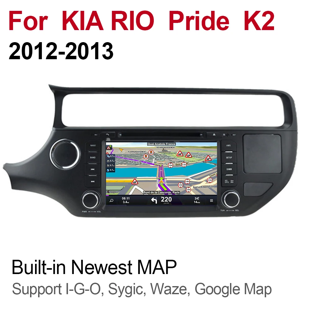 2din Android 9,0 Восьмиядерный 4 Гб ram автомобильный DVD для KIA RIO Pride K2 2012~ 2013 gps Радио BT Navi карта мультимедийный плеер система