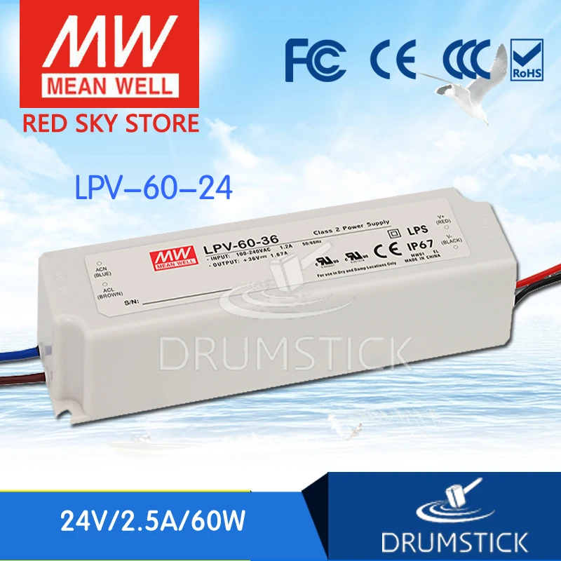 

Ship from USA MEAN WELL 12Pack LPV-60-24 24V 2.5A meanwell LPV-60 60W Single Output LED Switching Power Supply