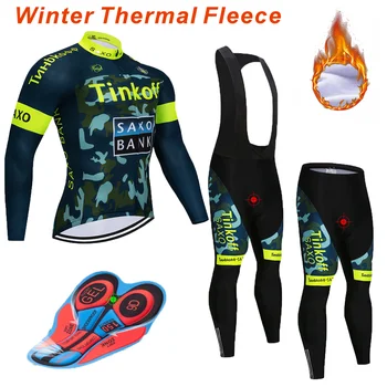 

Cycling Jersey Men Professional Team Winter Warm Fleece Long Sleeve Set Mountain Bike Bike Clothing Maillot Ropa Ciclismo Hombre