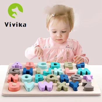 

Wooden Children Educational Toys Kindergarten Teaching Aids Digital Shape Recognition Preschool Students 3D Puzzle Square Props