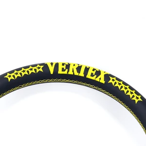 Image 5 - Yellow Embroidery 13inch Vertex Black Genuine Leather Deep Dish Drift Sport Steering Wheel