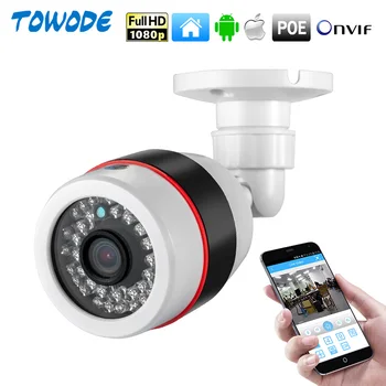 

Towode POE IP Camera 1080P Email Alert XMEye ONVIF P2P Motion Detection RTSP 48V POE Surveillance CCTV Outdoor